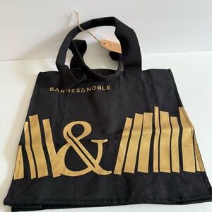 Barnes & Noble Black Tote with Gold Lettering